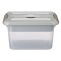 type A Transparent Storage Box with Latched Lid, 5.9-L Front_Elevated