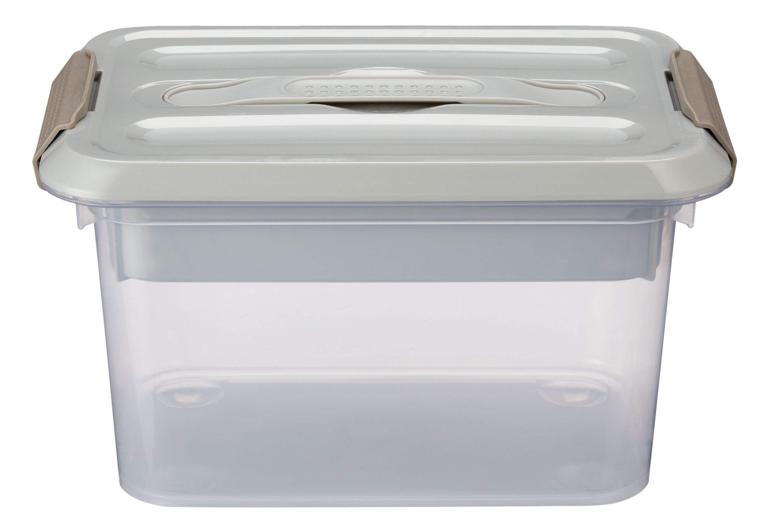 Boîte de rangement transparente Type A avec couvercle à loquet, 5,9 L Front_Elevated