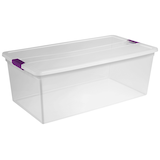 Sterilite ClearView Storage Box with Latched Lid, 104-L Front_Angled_Right