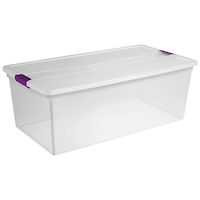 Sterilite ClearView Storage Box with Latched Lid, 104-L Front_Angled_Right