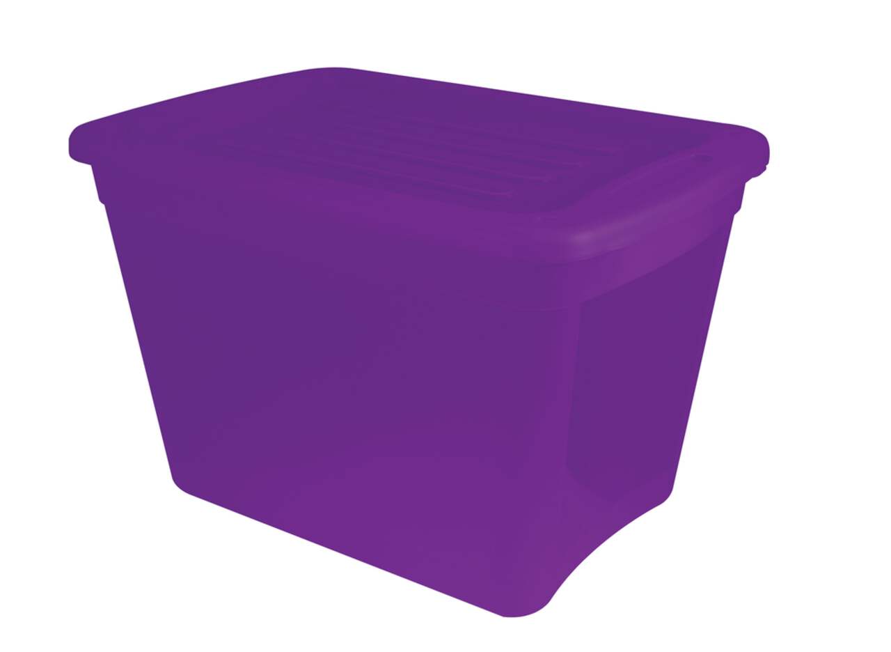 Gracious Living Stackable Storage Box - Plastic - 72 L Black 93665-124