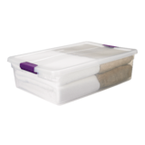 Boîte de rangement Sterilite ClearView avec couvercle à loquet, 30 L Front_Angled_Right