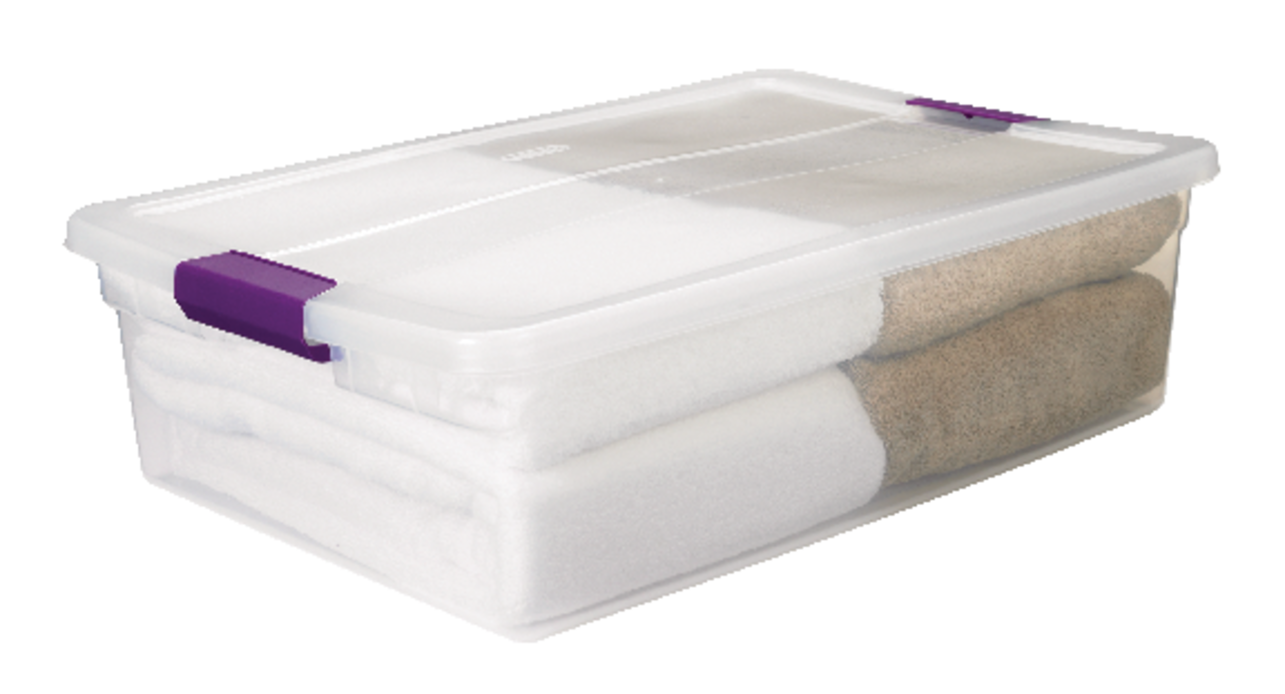 Sterilite ClearView Storage Box with Latched Lid, 30-L Front_Angled_Right