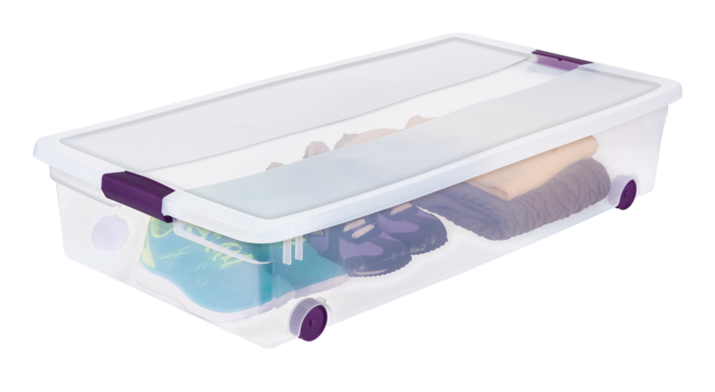 Sterilite ClearView Under the Bed Storage Box with Latched Lid and Wheels, 58L Canadian Tire