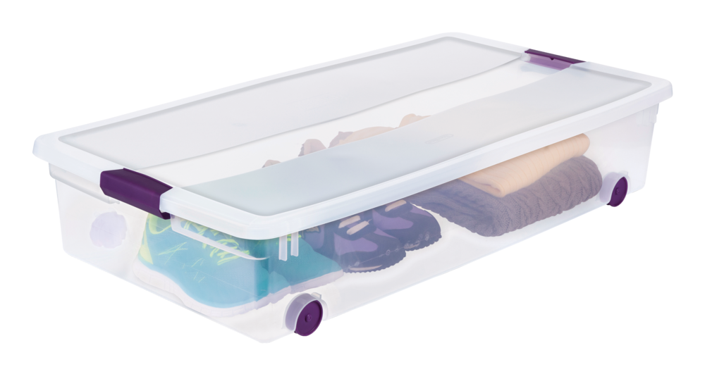 Sterilite ClearView Under the Bed Storage Box with Latched Lid and