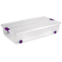 Sterilite ClearView™ Latch Wheeled Underbed Storage Box, 57-L