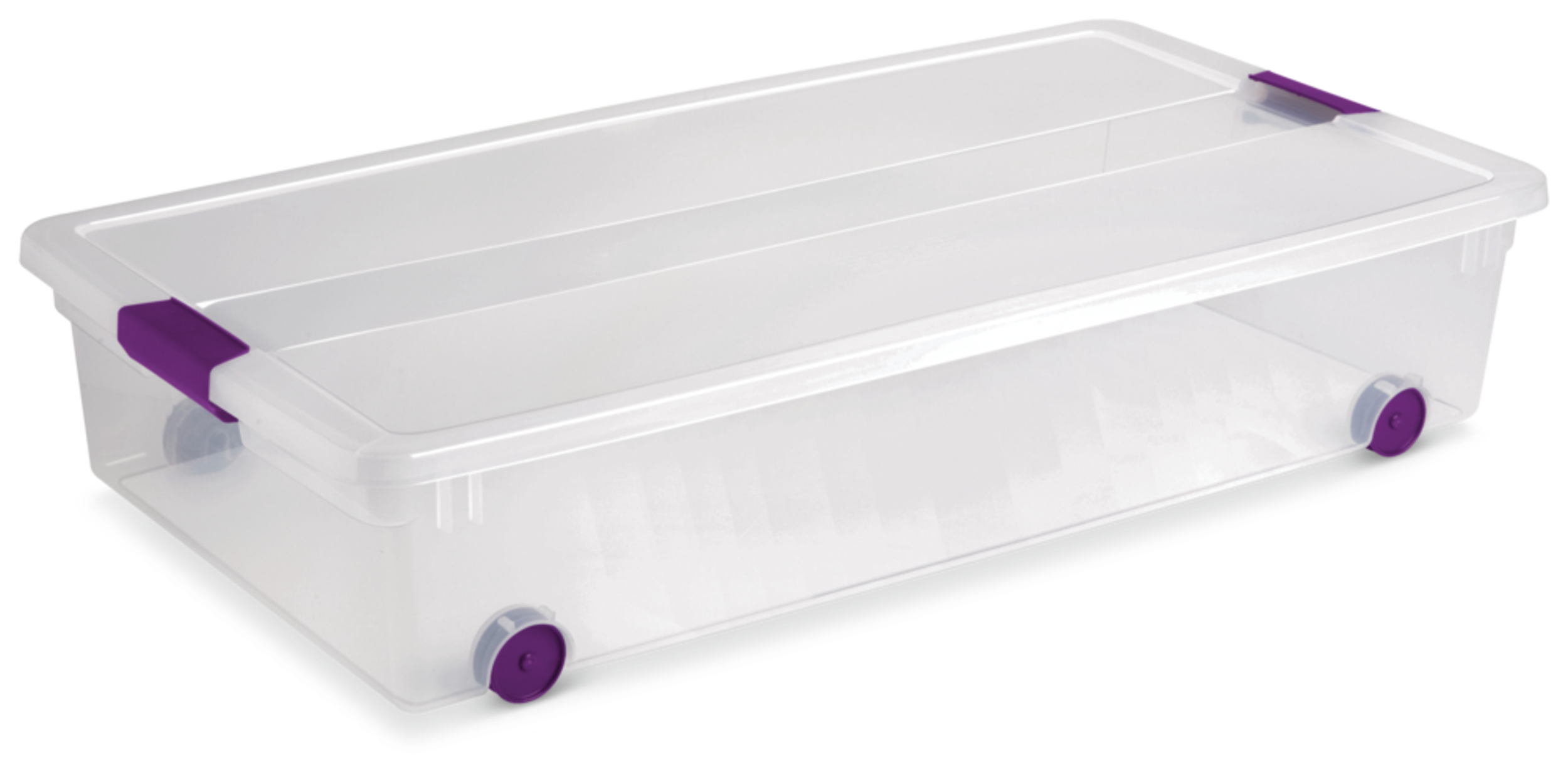 Sterilite ClearView™ Latch Wheeled Underbed Storage Box, 57-L Front_Angled_Right
