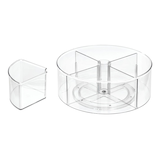 The Home Edit by iDESIGN Clear Divided Rotating Turntable Organizer Front_Elevated