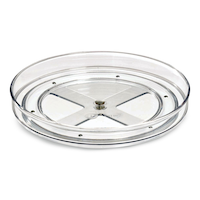 The Home Edit by iDESIGN Clear Single-Tier Rotating Turntable Organizer Front_Elevated
