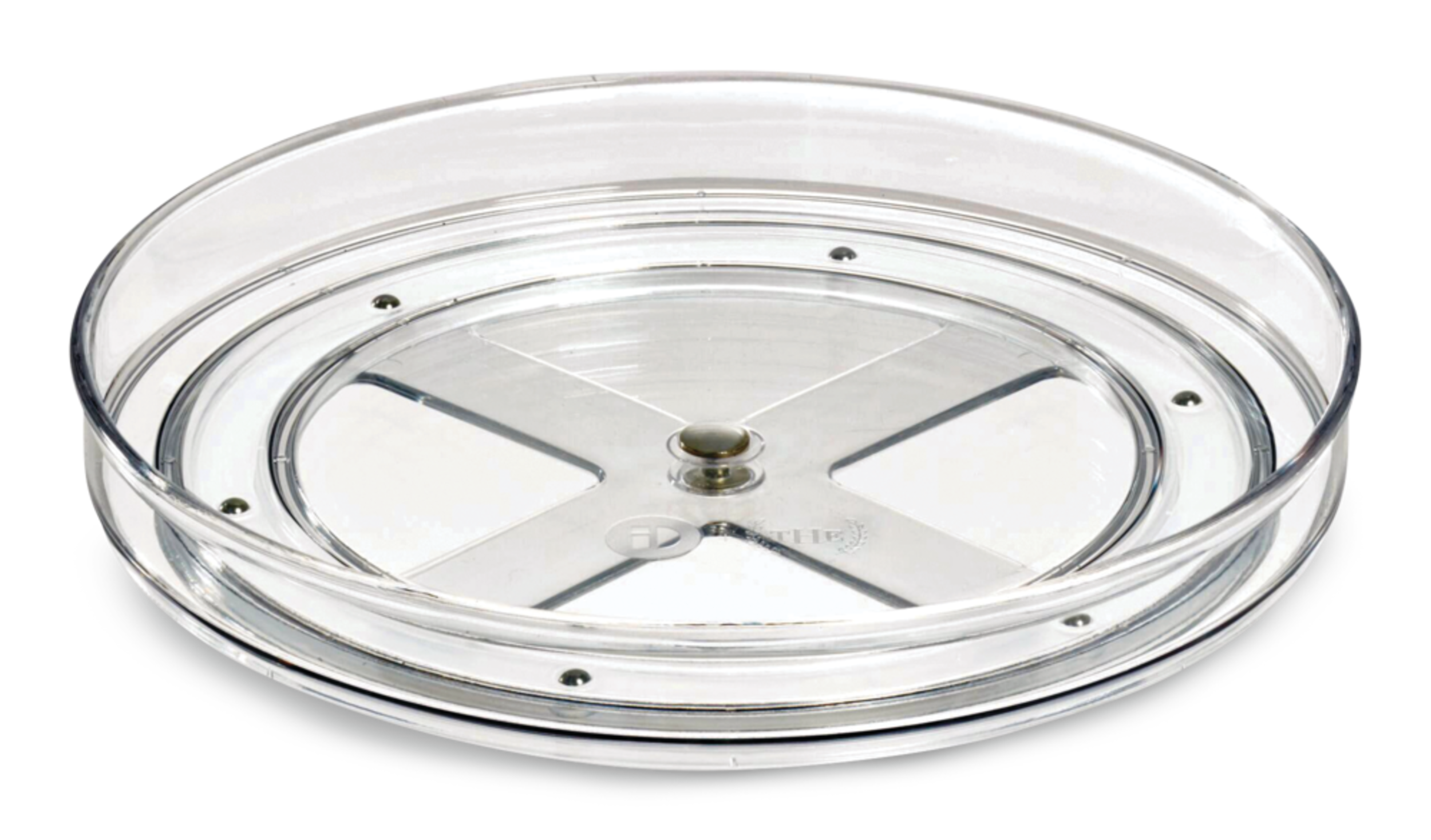 The Home Edit by iDESIGN Clear Single-Tier Rotating Turntable Organizer Front_Elevated