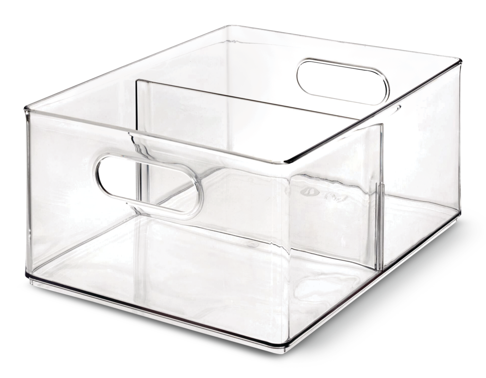 The Home Edit by iDESIGN Clear Stackable Divided Deep Organizing Storage  Bin, 11.5-L