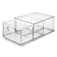 The Home Edit by iDESIGN Clear Stackable Divided Customizable Storage Drawer, 11.5-L