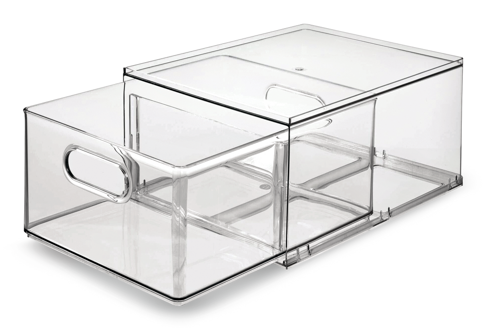 The Home Edit by iDESIGN Clear Stackable Divided Customizable Storage