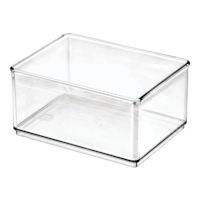 Bac de rangement empilable peu profond The Home Edit par iDESIGN, transparent, moyen, 1,2 L Front_Angled_Left