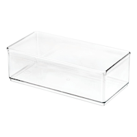 Bac de rangement empilable peu profond The Home Edit par iDESIGN, transparent, court, 0,5 L