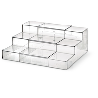 The Home Edit by iDESIGN Clear 3-Tier Expandable Organizing Storage Shelf Front_Angled_Left