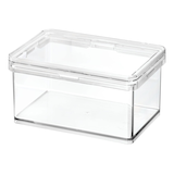 The Home Edit by iDESIGN Clear Stackable Small Canister with Air Tight Lid, 0.47-L Front_Angled_Left