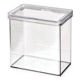 Boîte empilable The Home Edit par iDesign, moyen, transparent, couvercle hermétique, 1,42 L Front_Three_Fourths_Angled_Left