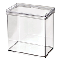 The Home Edit by iDESIGN Clear Stackable Medium Canister with Air Tight Lid, 1.42-L Front_Three_Fourths_Angled_Left