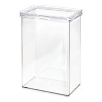 The Home Edit by iDESIGN Clear Stackable Large Canister with Air Tight Lid, 2.37-L Front_Angled_Left