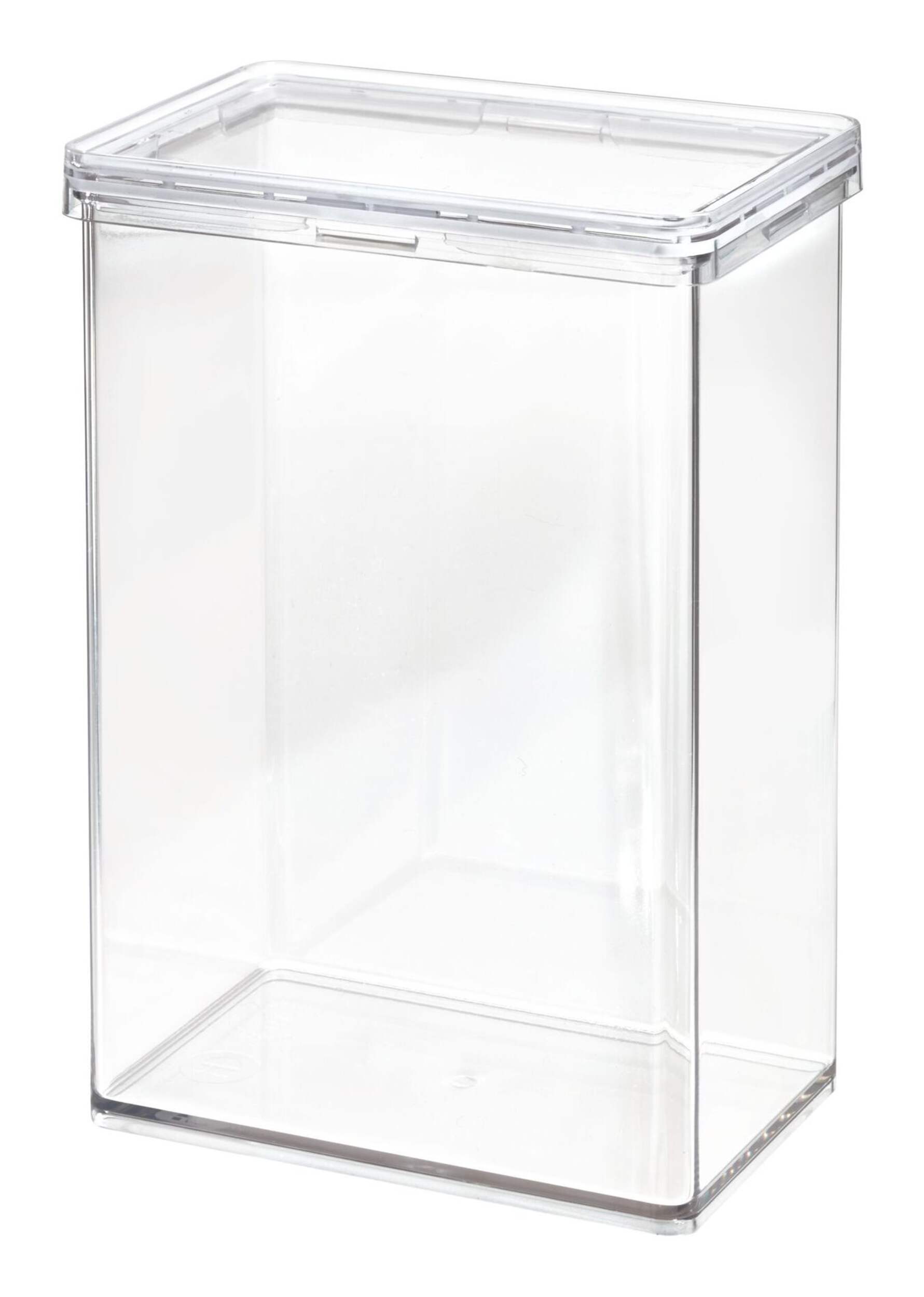 The Home Edit by iDESIGN Clear Stackable Large Canister with Air Tight Lid, 2.37-L Front_Angled_Left
