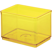 The Home Edit by iDESIGN Stackable Small Organizing Storage Bin, 0.45-L, Yellow Front_Three_Fourths_Angled_Left
