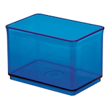 The Home Edit by iDESIGN Stackable Small Organizing Storage Bin, 0.45-L, Blue Front_Three_Fourths_Angled_Left