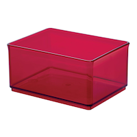 Bac de rangement empilable The Home Edit par iDesign, rouge, moyen, 0,52 L Front_Angled_Left
