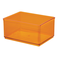 The Home Edit by iDESIGN Stackable Medium Organizing Storage Bin, 0.52L, Orange Front_Angled_Left