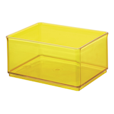 Bac de rangement empilable The Home Edit par iDesign, jaune, moyen, 0,52 L Front_Angled_Left