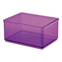 Bac de rangement empilable The Home Edit par iDesign, violet, moyen, 0,52 L Front_Angled_Left
