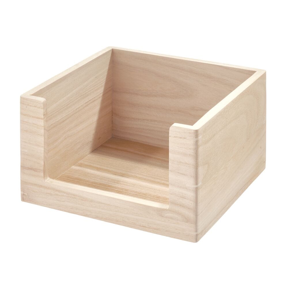 The Home Edit by iDESIGN Open Front Wood Organizing Storage Bin, 7.77L
