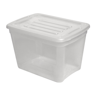 type A Transparent Stackable Storage Box with Lid, 39-L Front_Angled_Left