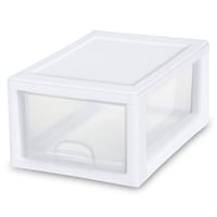 Sterilite Transparent Stackable Storage Drawer, 5.7-L Front_Three_Fourths_Angled_Left