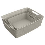 Keter Jute Storage Basket Set, Papyrus, 3-pc Overhead_Plunge