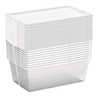 type A Clarity Transparent Stackable Shoe Storage Box with Lid, 6-L, 10-pk Front_Angled_Right