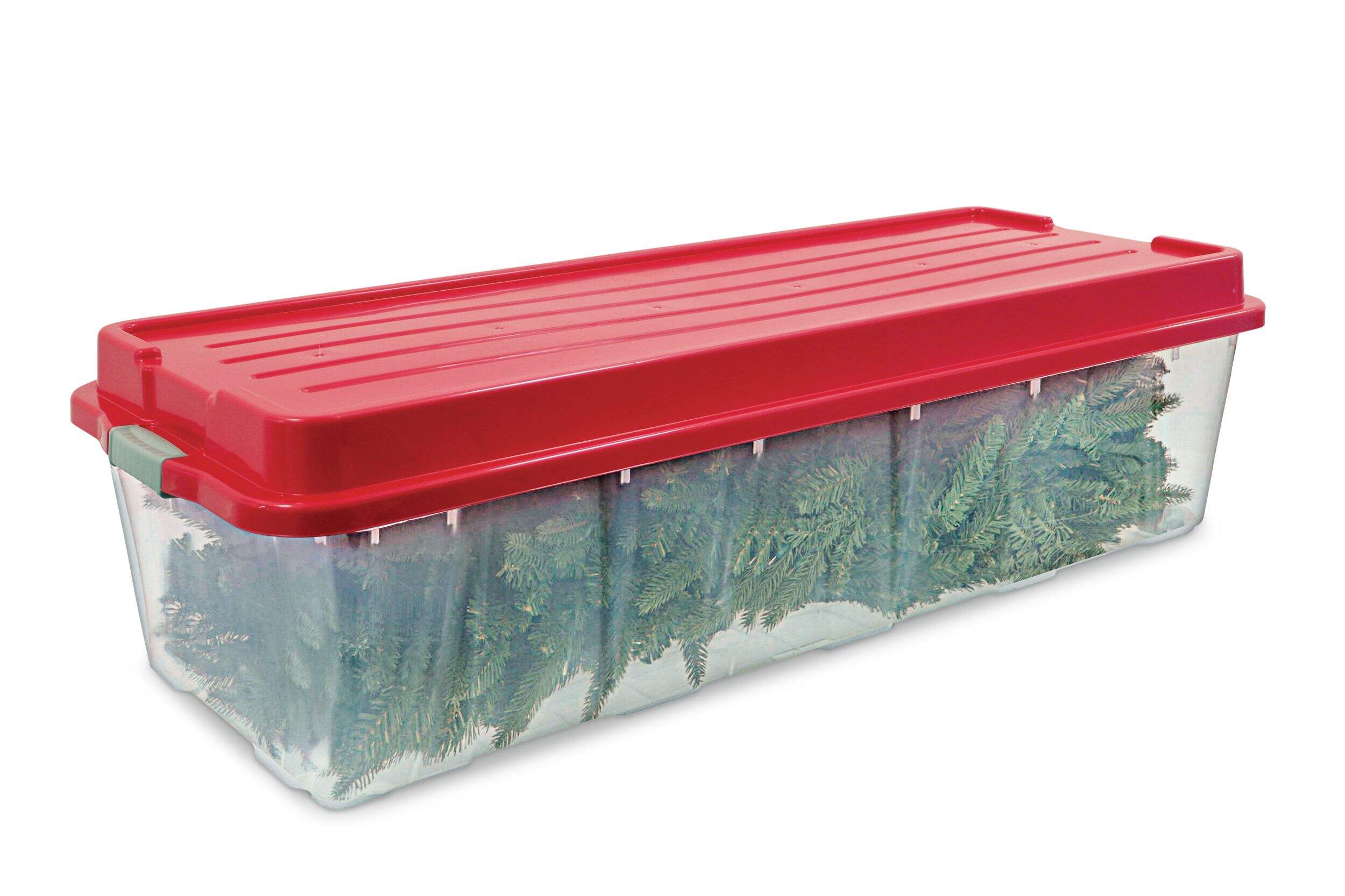 Holiday Transparent Christmas Tree Storage Box with Wheels and Latched