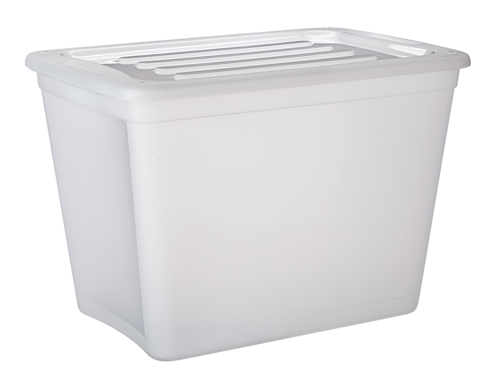 type A Transparent Stackable Storage Box with Lid, 72L Canadian Tire