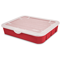 Transparent Christmas Ornaments Storage Box with Hinged Lid, 30-L