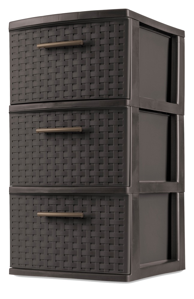 Sterilite 3Drawer Tower, Brown Weave Canadian Tire