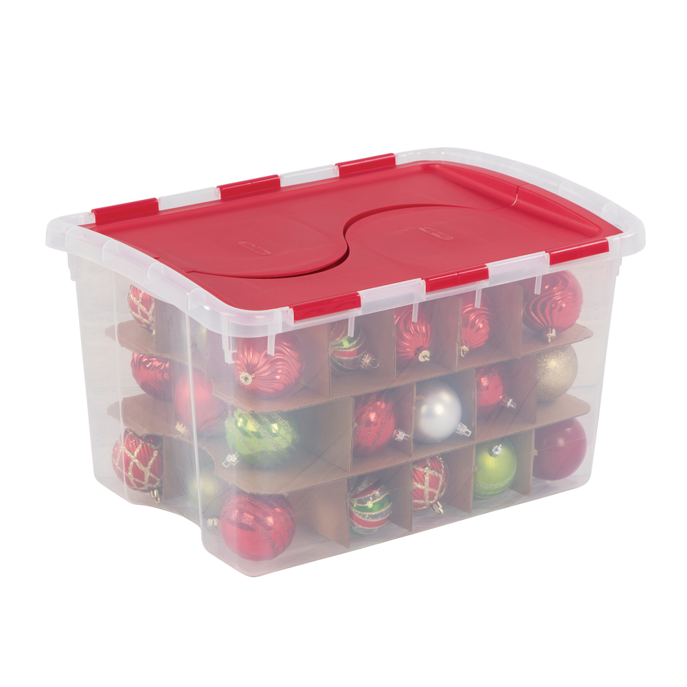 Sterilite Transparent Ornament Storage Box with Fliptop Lid, 45L Canadian Tire