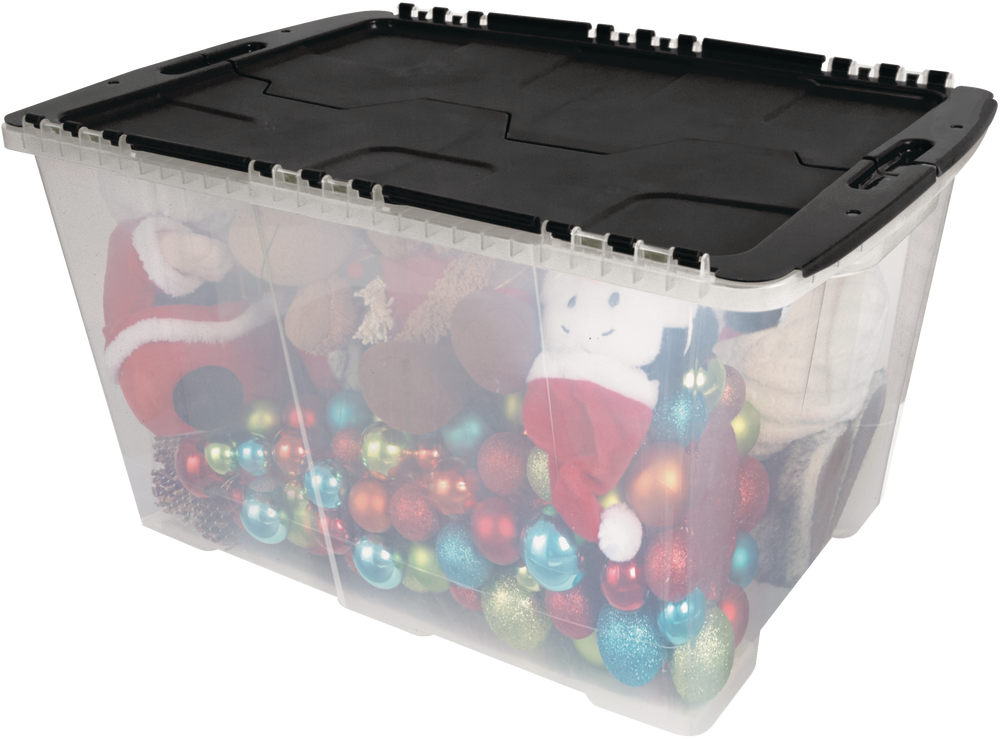 Gracious Living Transparent Stackable Storage Box with Fliptop Lid, 52