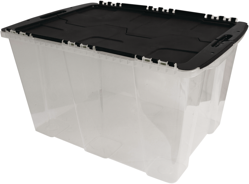 Gracious Living Transparent Stackable Storage Box with Flip-top Lid, 52 ...