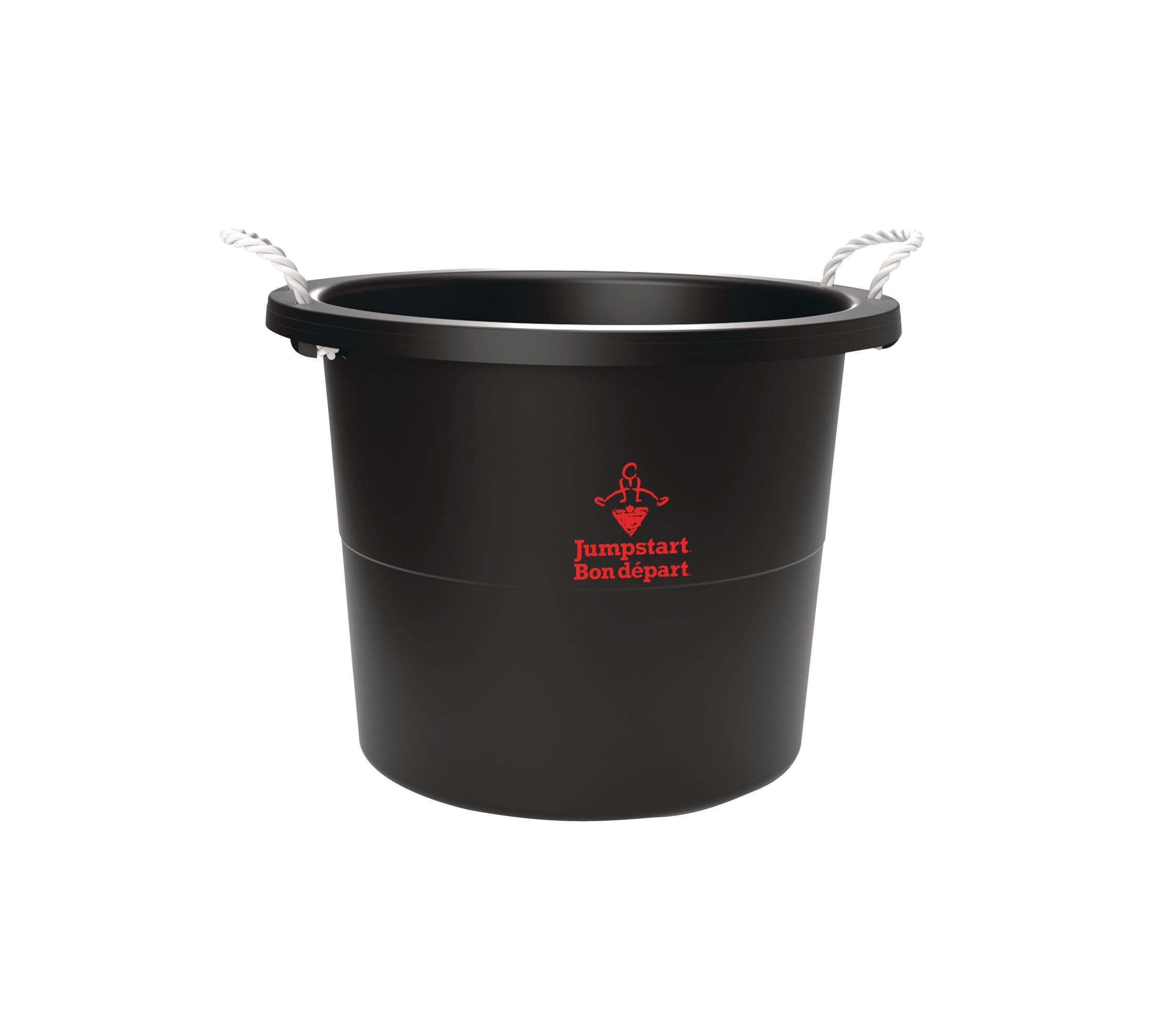 Gracious Living Rope Handled Tub Bucket, 67-L, Black Front_Angled_Right