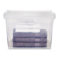type A Clarity Transparent Storage Box with Lid, 60-L Front_Elevated