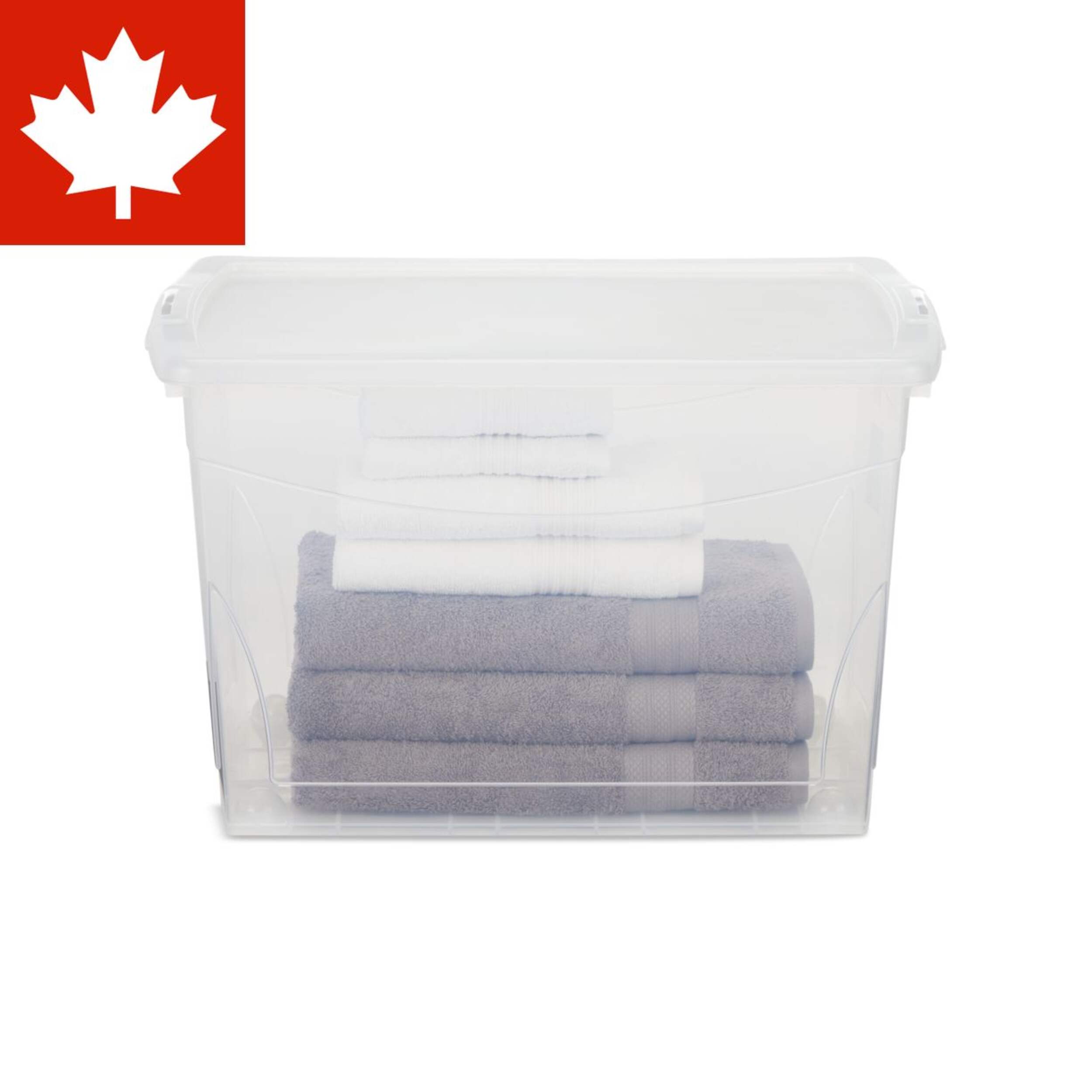 type A Clarity Transparent Storage Box with Lid, 60-L Front_Elevated