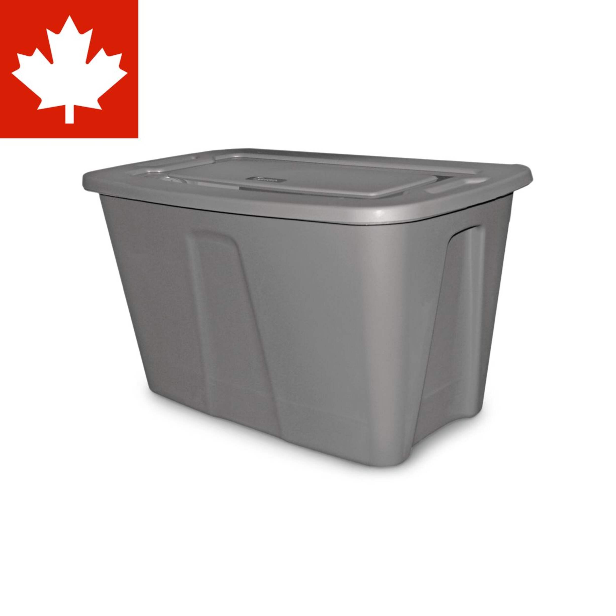 Bac de rangement emboîtable Type A Restore, avec couvercle, gris, 40 L Front_Three_Fourths_Angled_Left