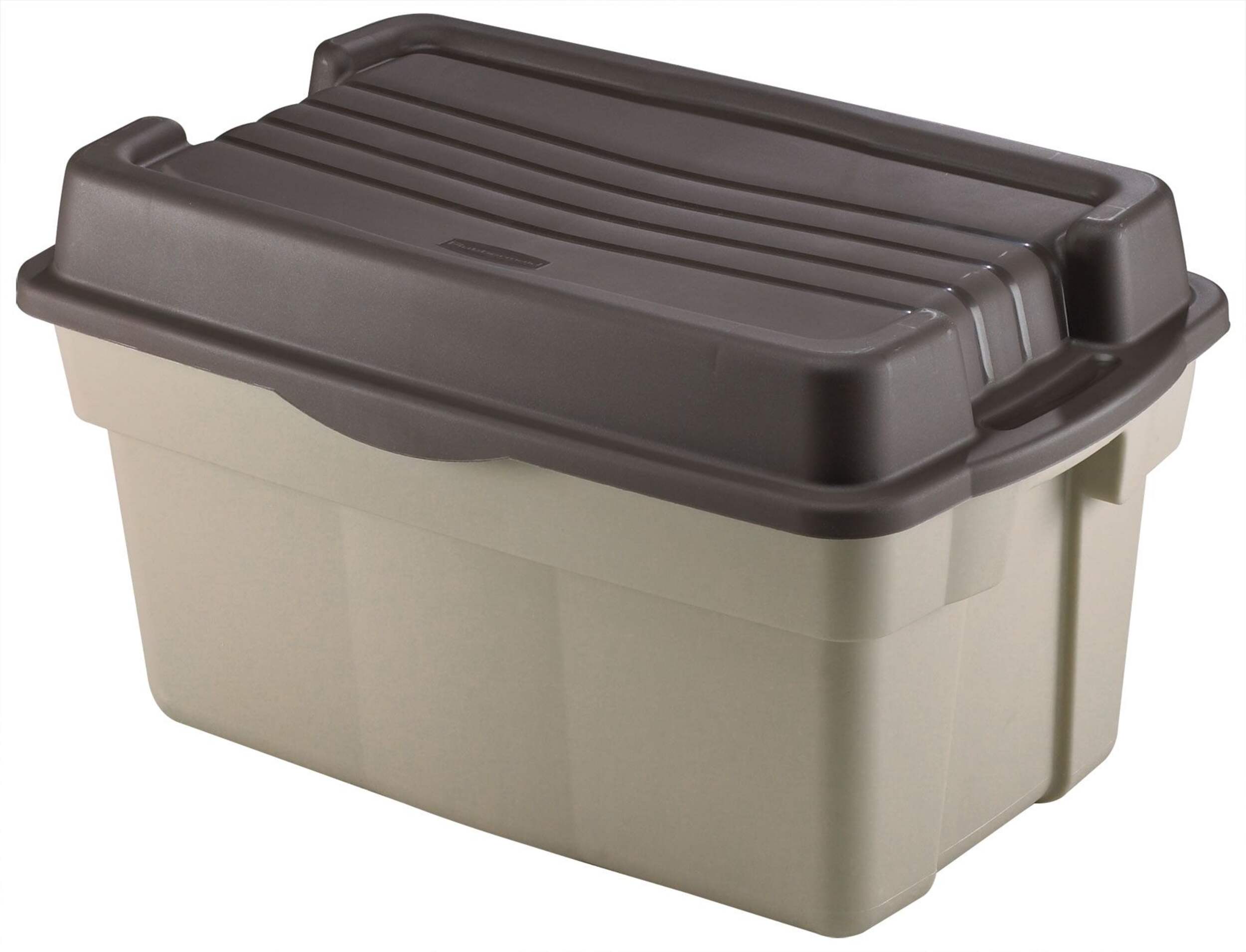 Rubbermaid Hinged Top Tote, 114-L Front_Three_Fourths_Angled_Left