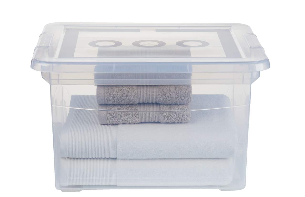 type A Clarity Transparent Storage Box with Lid, 32-L