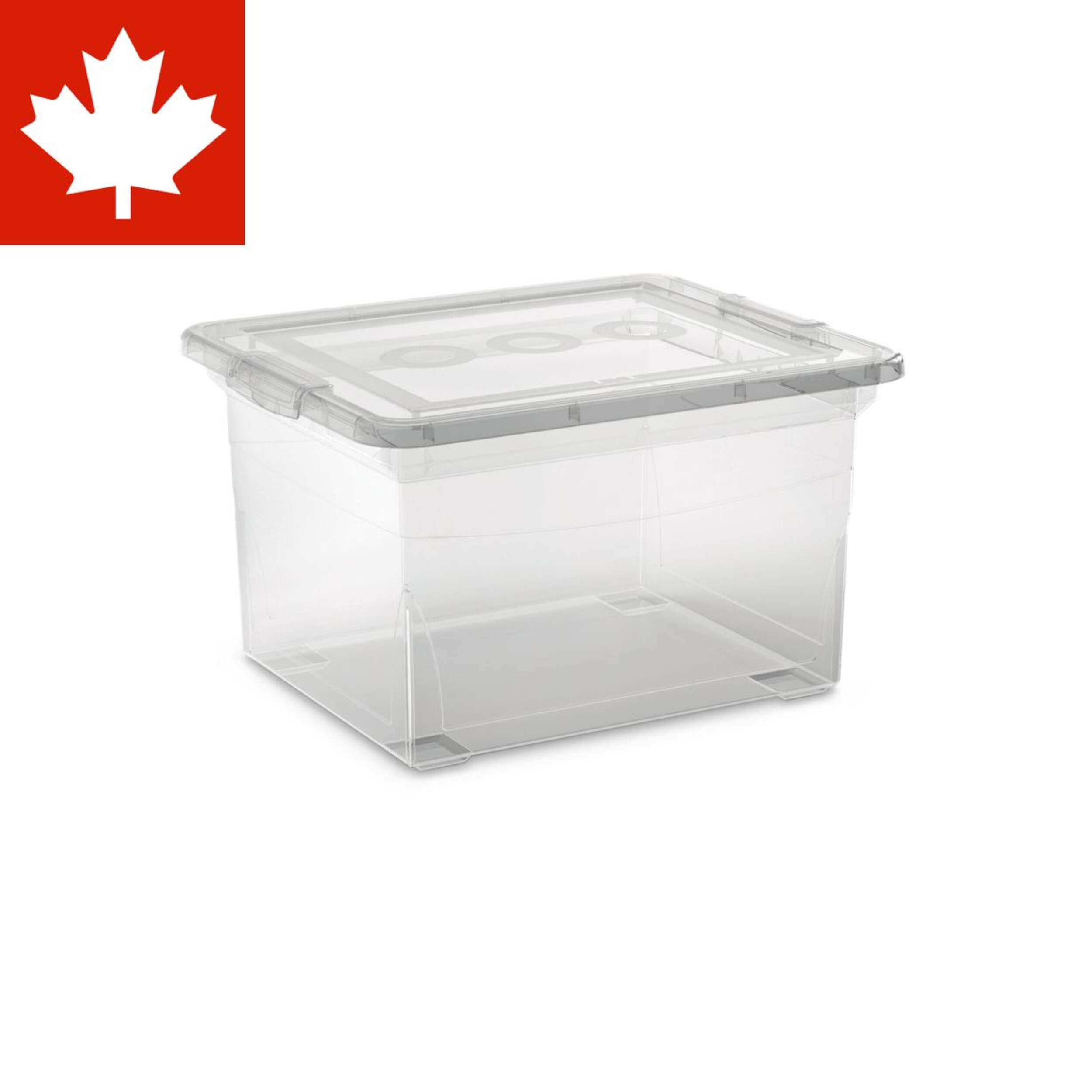 type A Clarity Transparent Filing Box with Lid, 32-L Front_Three_Fourths_Angled_Left